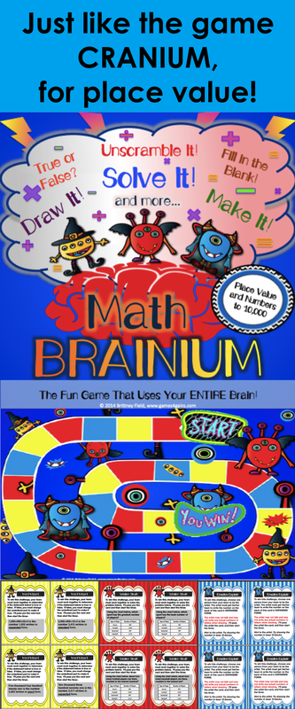 Place Value Game: Ever played the board game Cranium? This place value game version of the popular game gets kids using their ENTIRE brain while practicing numbers to 10,000. In this fun place value game, kids will work in teams to draw, sculpt, unscramble and solve their way to victory (and place value mastery)!